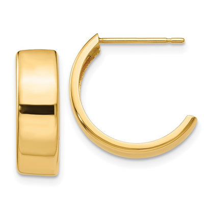 14k Yellow Gold Hoop Earrings Gift for Women