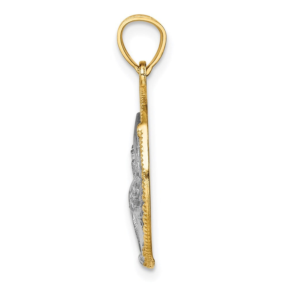 14k Yellow Gold Rhodium Eagle Pendant for Women