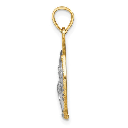 14k Yellow Gold Rhodium Eagle Pendant for Women