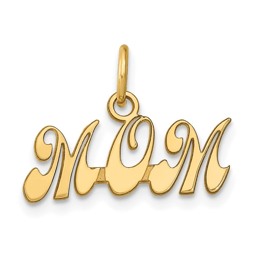 14k Yellow Gold MOM Charm Pendant