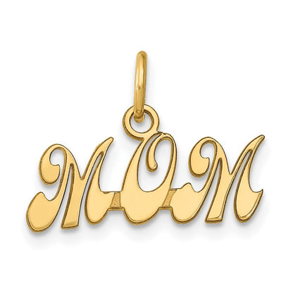 14k Yellow Gold MOM Charm Pendant