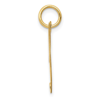 14k Yellow Gold Medium Fancy Script Letter J Initial Charm Pendant