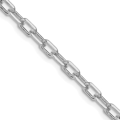 Sterling Silver Rhodium-plated 4.5mm Diamond-cut Long Link Cable Chain Necklace