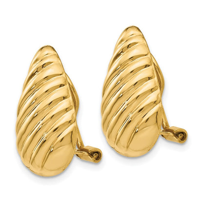 14k Yellow Gold Non-pierced Fancy Stud Earrings