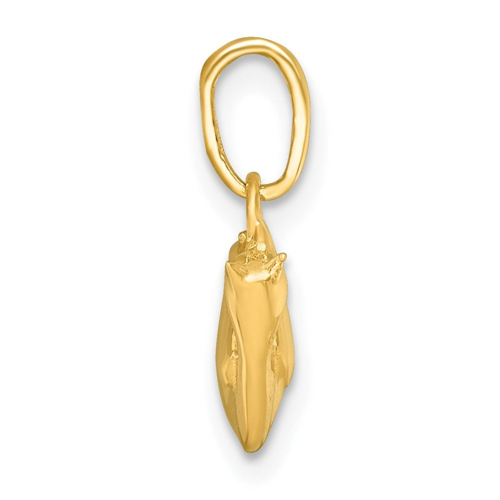 14k Yellow Gold Polished 3-D Cat Hanging Charm