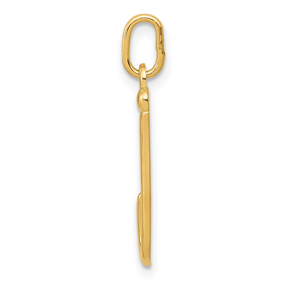 14k Yellow Gold Letter J Initial Charm Pendant for Women