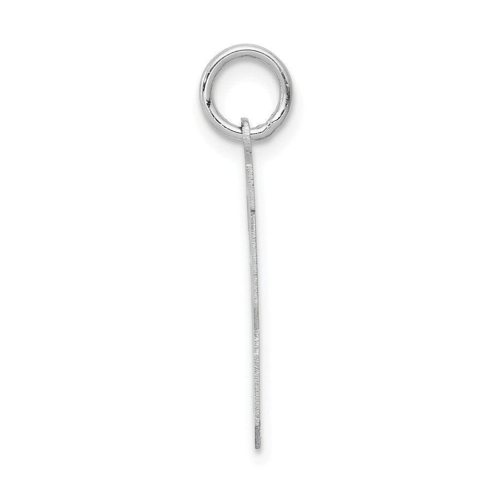 14k White Gold Medium Satin Number 13 Charm Pendant