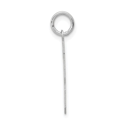 14k White Gold Medium Satin Number 13 Charm Pendant