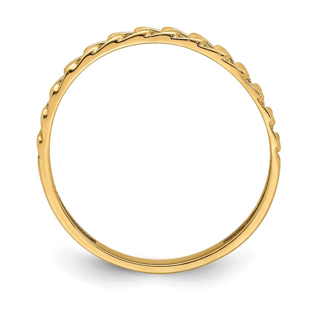 14K Rose Gold Link Design Ring Size 7