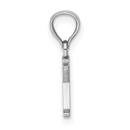 14k White Gold Polished Block Letter X Initial Pendant for Women