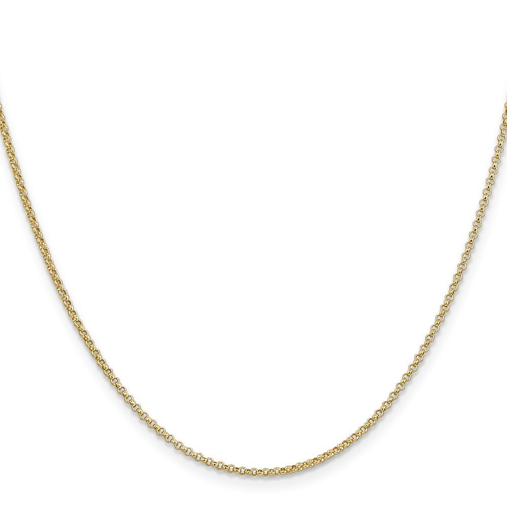 14k Yellow Gold 16 inch 1.55mm Rolo Pendant Chain Necklace