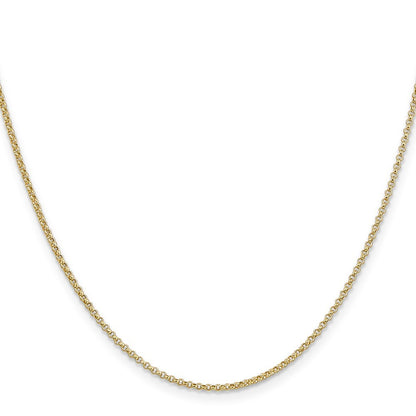 14k Yellow Gold 16 inch 1.55mm Rolo Pendant Chain Necklace