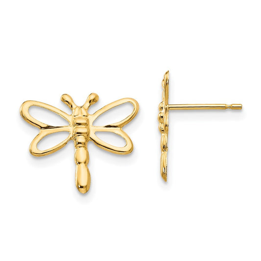 14k Yellow Gold Madi K Dragonfly Post Earrings