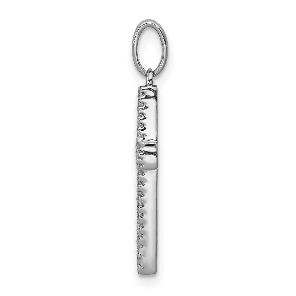 14k White Gold 1/6ct. Diamond Cross Pendant for Women