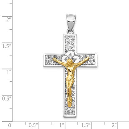 14k Two-Tone Gold Crucifix Pendant