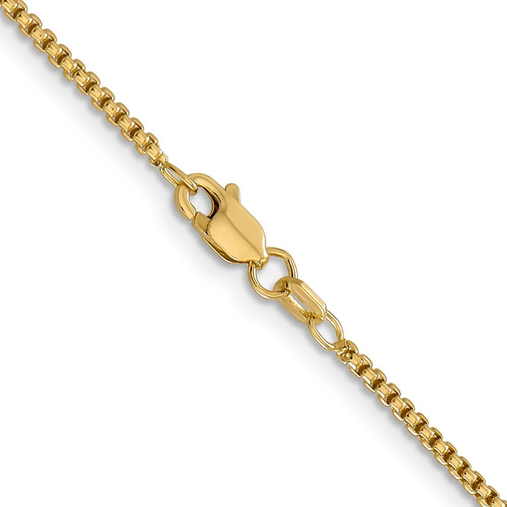 14k Yellow Gold 18 inch 1.5mm Semi-Solid Round Box Chain Necklace