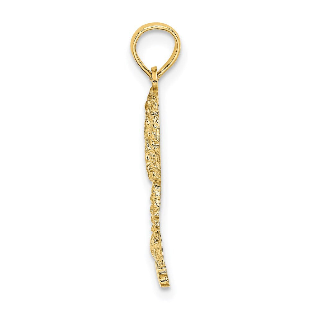 14k Yellow Gold BAHAMAS Palm Tree Charm Pendant for Women