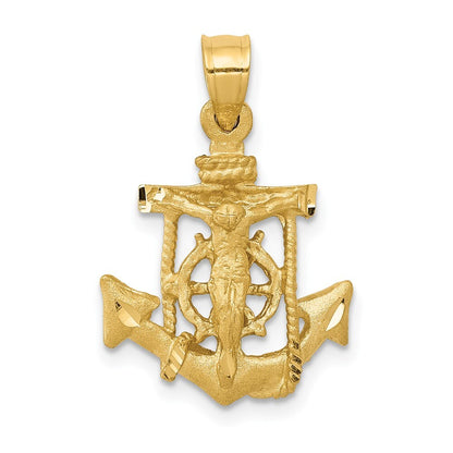 14k Yellow Gold Mariners Cross Pendant for Women