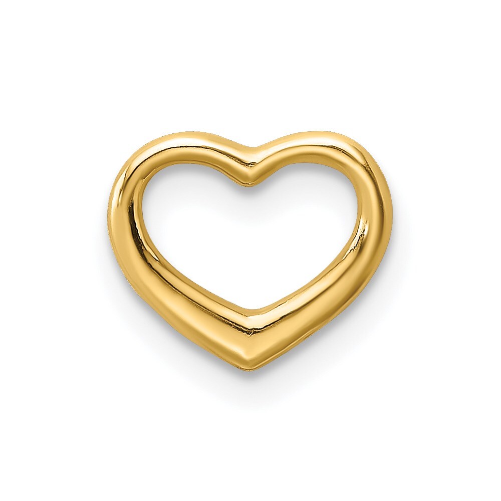 14k Yellow Gold Polished Mini Floating Heart Slide Pendant for Women