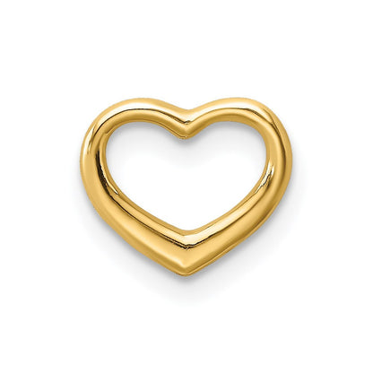 14k Yellow Gold Polished Mini Floating Heart Slide Pendant for Women