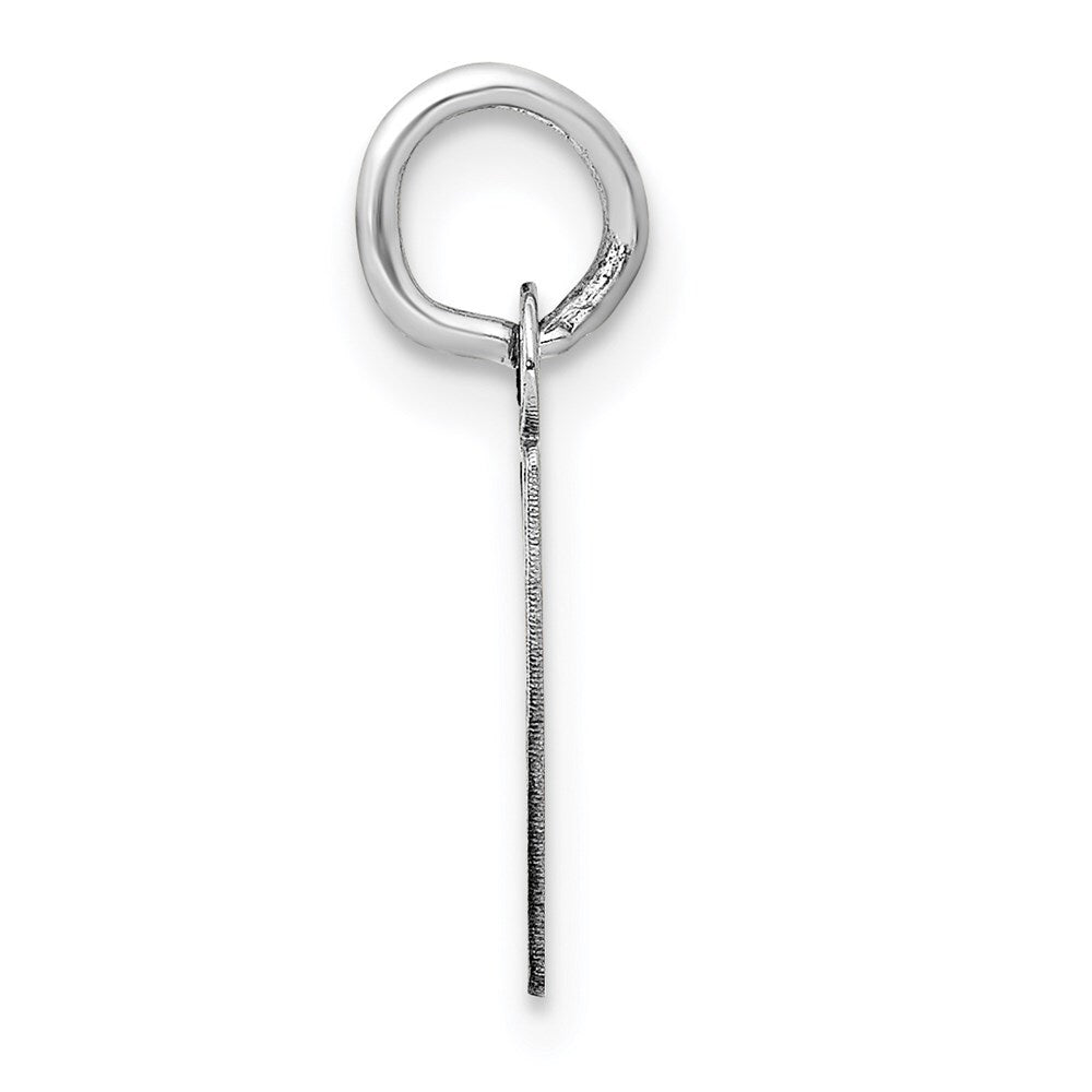 14k White Gold Small Slanted Block Letter P Initial Charm Pendant for Women