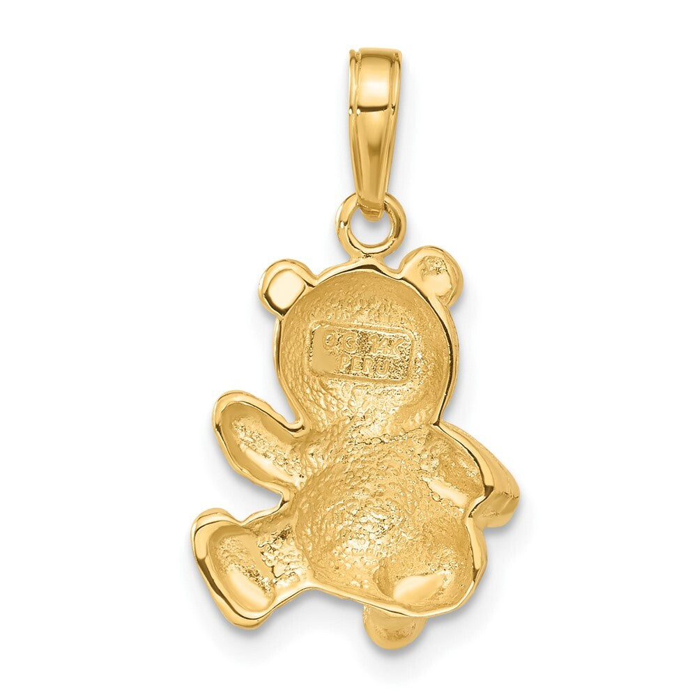 14k Yellow Gold Teddy Bear Pendant for Women
