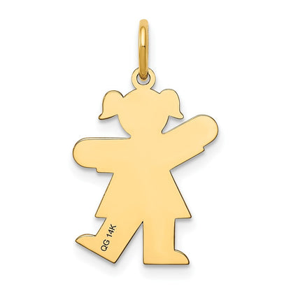 14k Yellow Gold Kid Charm Pendant for Women