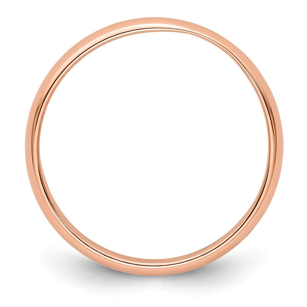 14k Rose Gold 3mm Lightweight Half Round Wedding Band Ring Size 5