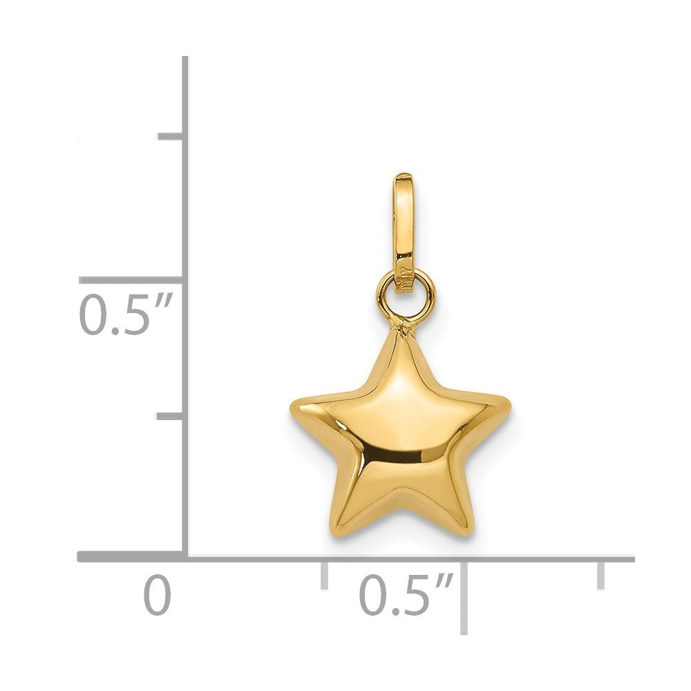 14k Yellow Gold 3-D Puffed Star Charm
