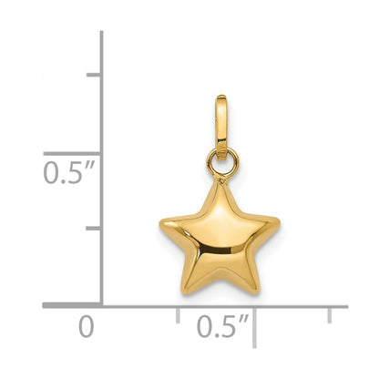 14k Yellow Gold 3-D Puffed Star Charm