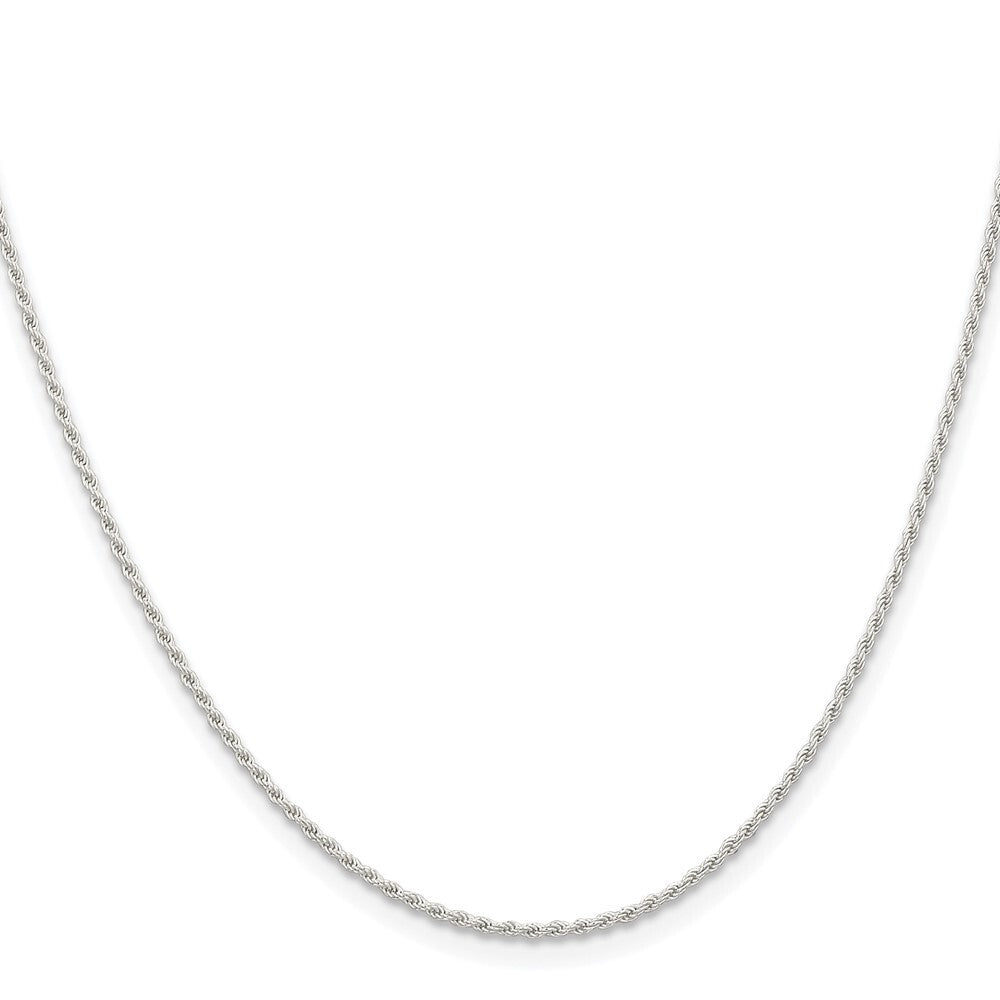 Sterling Silver Rhodium-plated 1.3mm Solid Rope Chain