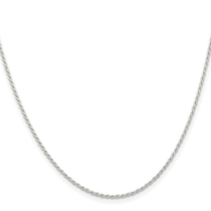 Sterling Silver Rhodium-plated 1.3mm Solid Rope Chain