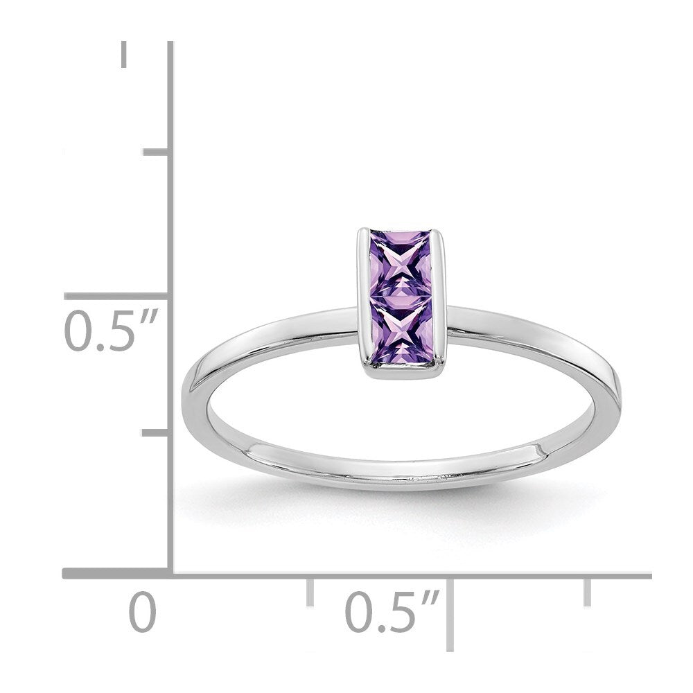 14k White Gold Amethyst Ring Size 7