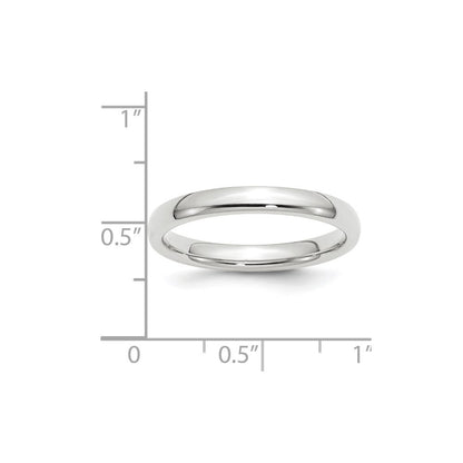 14k White Gold 3mm Standard Weight Comfort Fit Wedding Band Size 5