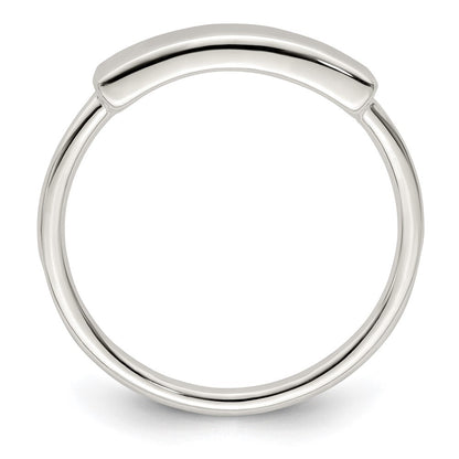 Sterling Silver Polished Engraveable Top Ring Size 7
