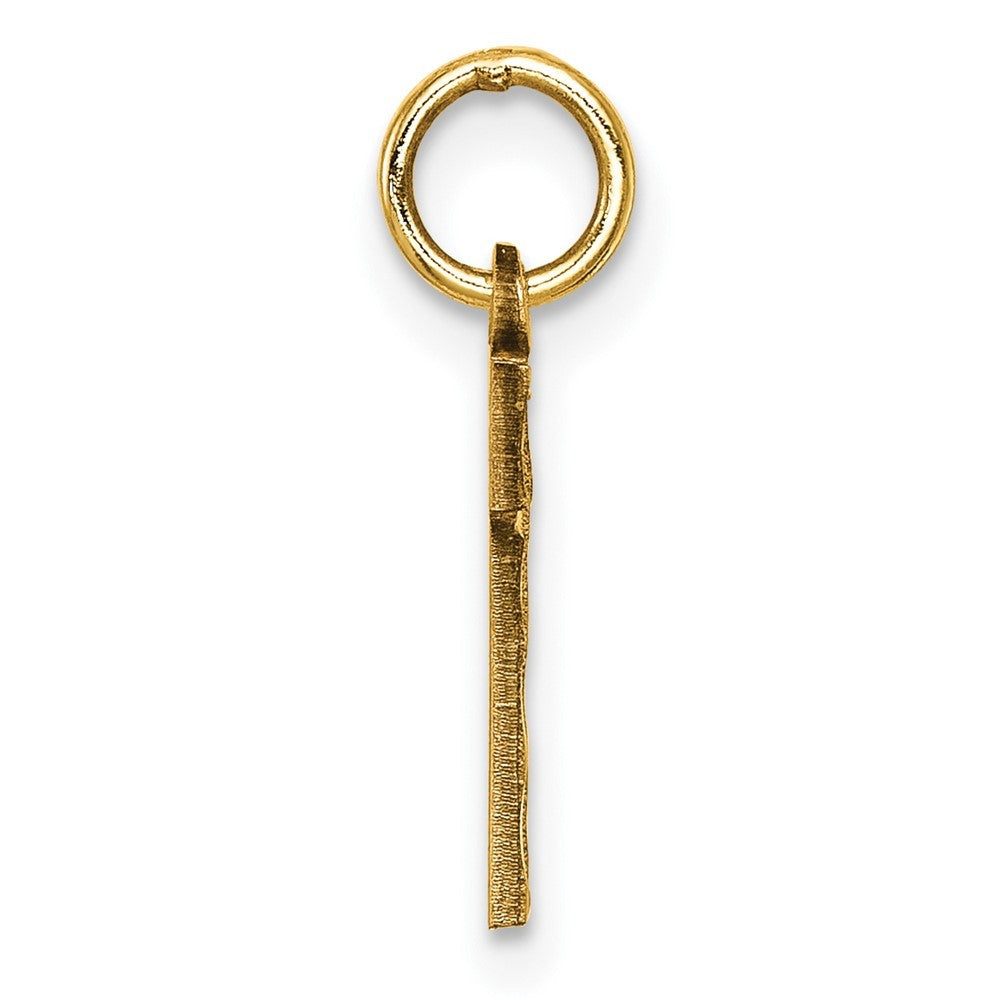 14k Yellow Gold Small Brushed Diamond-cut Number 1 Charm