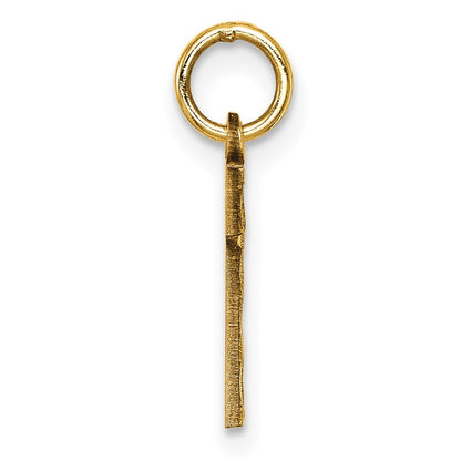 14k Yellow Gold Small Brushed Diamond-cut Number 1 Charm