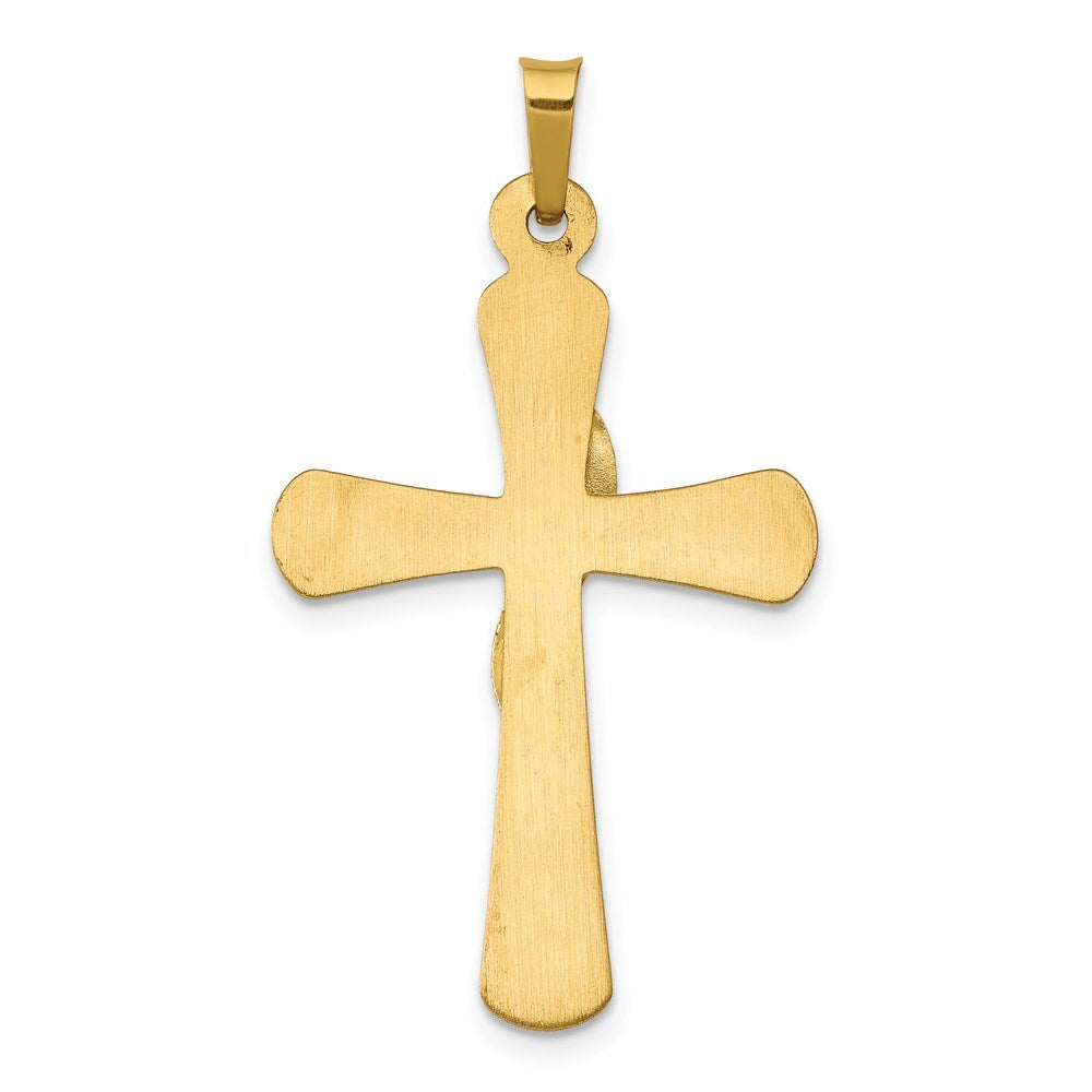 14k Two-tone Gold Hollow Cross Drape Pendant for Women