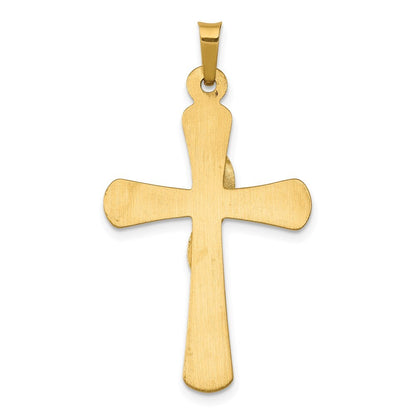 14k Two-tone Gold Hollow Cross Drape Pendant for Women