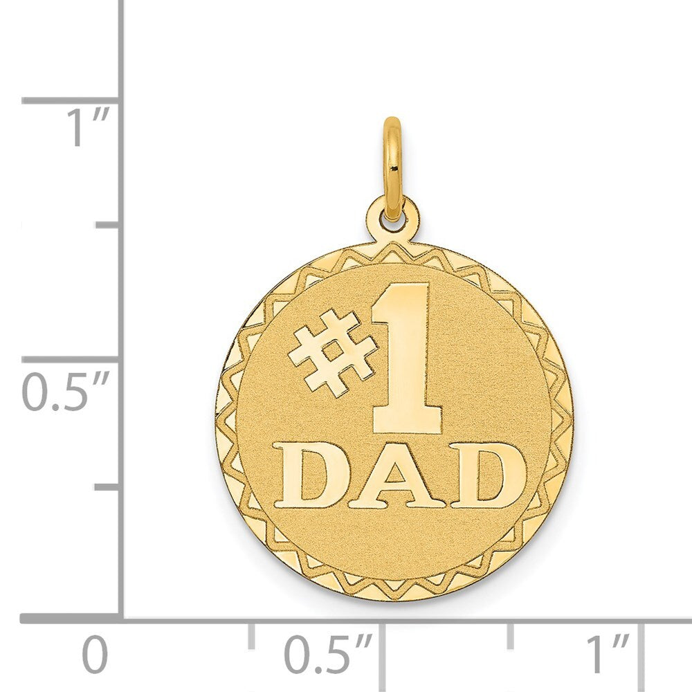 14k Yellow Gold #1 DAD Charm Pendant for Women