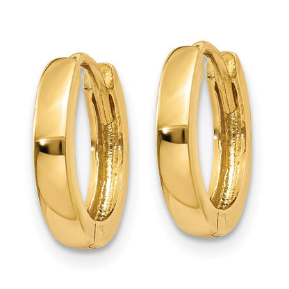 14k Yellow Gold 2.25mm Round Hinged Hoop Earrings Gift for Women