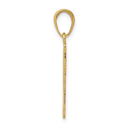 14k Yellow Gold Polished Cross Pendant for Women