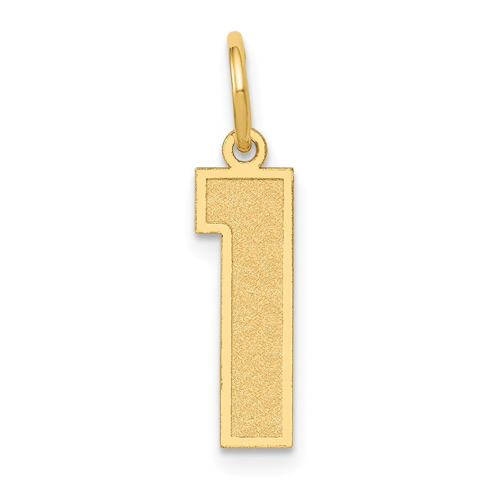 14k Yellow Gold Medium Satin Number 1 Charm