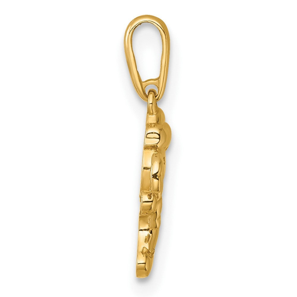 14k Yellow Gold Madi K  Smiling Gingerbread Man Childrens Charm / Pendant