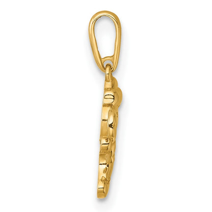 14k Yellow Gold Madi K  Smiling Gingerbread Man Childrens Charm / Pendant