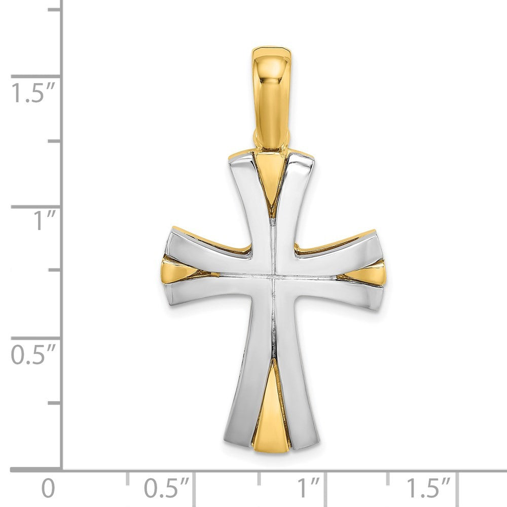 14K W Rhodium Cross Charm