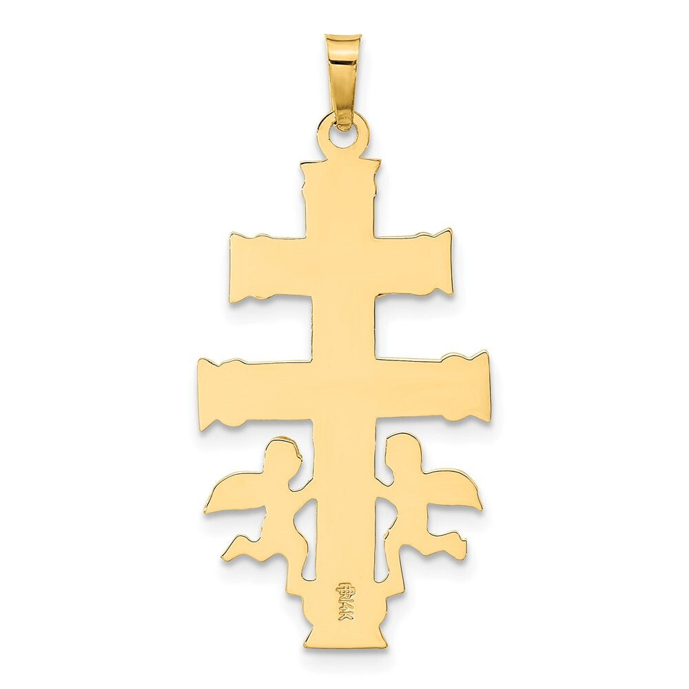 14k Two-tone Gold Cara Vaca Crucifix Pendant for Women
