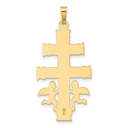 14k Two-tone Gold Cara Vaca Crucifix Pendant for Women