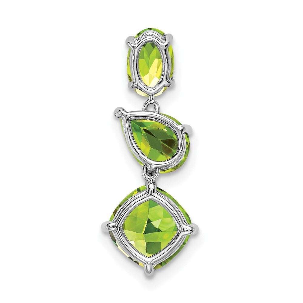 14k White Gold Peridot Chain Slide Pendant for Women