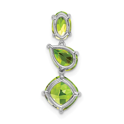 14k White Gold Peridot Chain Slide Pendant for Women